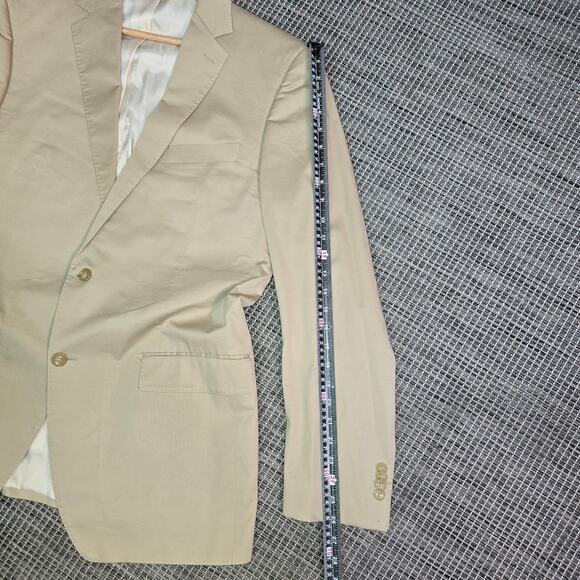 Paul Betenly Blazer Jacket Mens 42L Tan Beige 2 Button Front Preppy Sport Coat - Picture 10 of 16